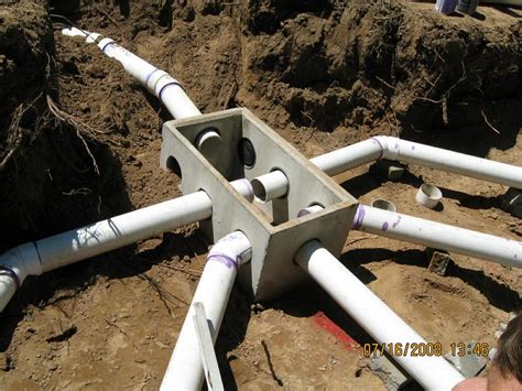 image of septic system distribution box|installing a septic distribution box.